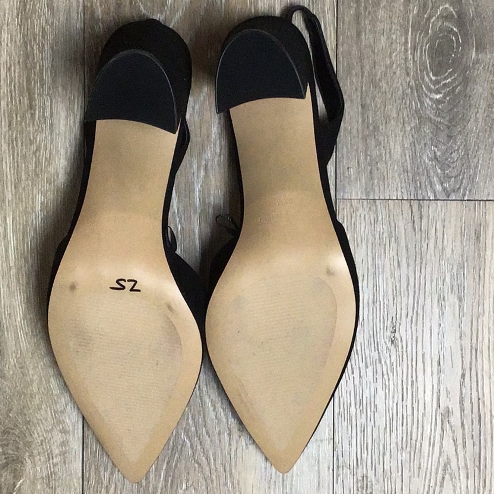 New Marc Fisher Black 3 inch block heels pointed toe sling backs size 8.5 - Picture 5 of 5